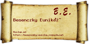 Besenczky Euniké névjegykártya